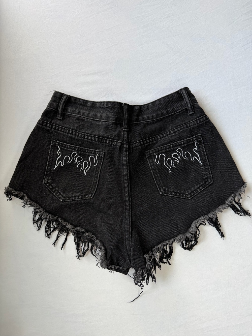 Flame jean shorts